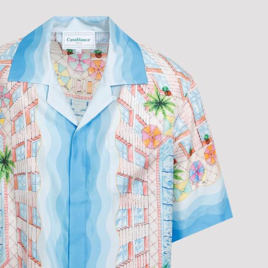  카사블랑카 긴팔 셔츠 UMPF24SH00303 BLUE - CASABLANCA