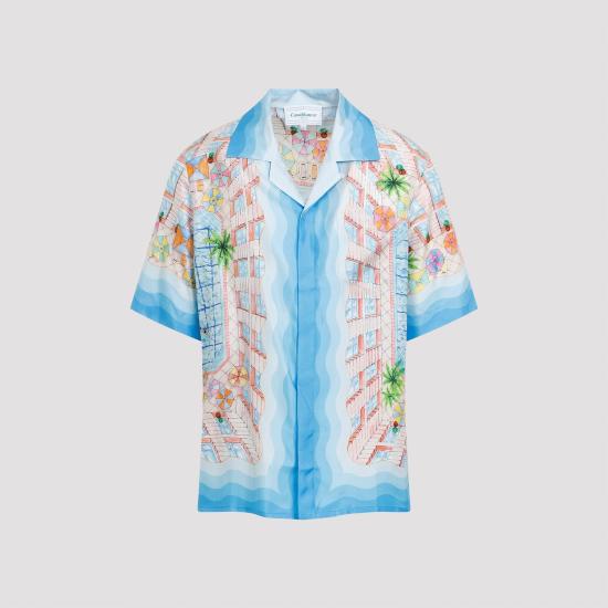  카사블랑카 긴팔 셔츠 UMPF24SH00303 BLUE - CASABLANCA