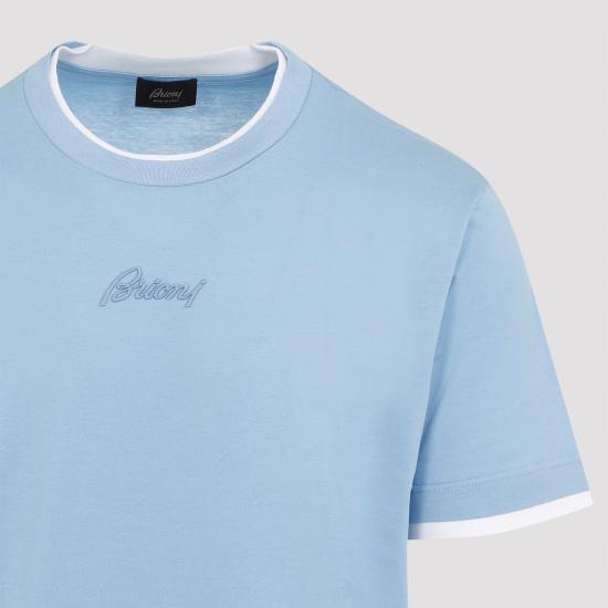  브리오니 반팔 티셔츠 UJPT0LOA631 BLUE - BRIONI