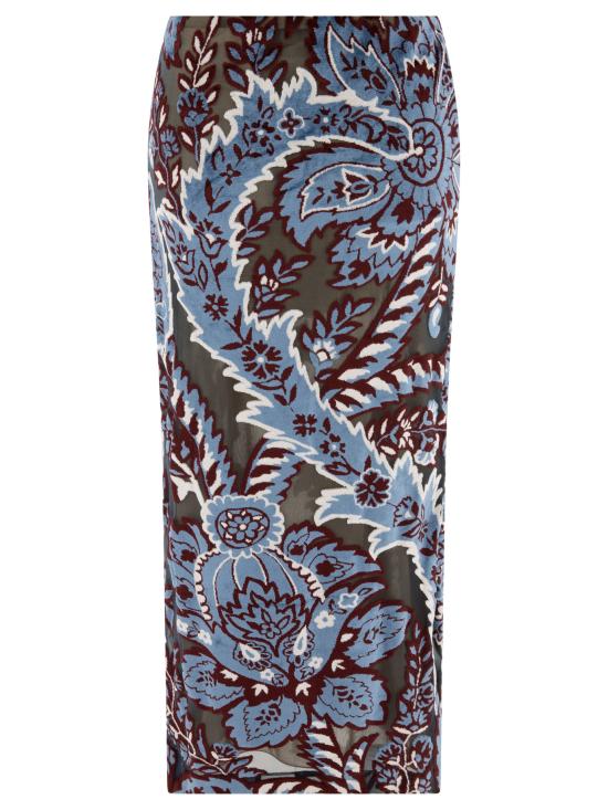  에트로 미디 스커트 WRFA004099JJD03S9880 Light Blue - ETRO