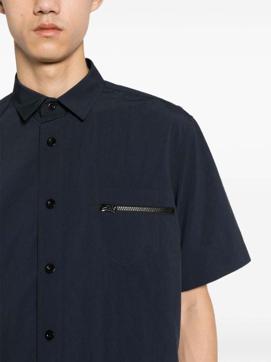  사카이 반팔 셔츠 2403358M201 Dark Blue - SACAI