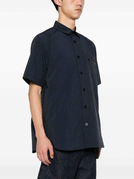  사카이 반팔 셔츠 2403358M201 Dark Blue - SACAI