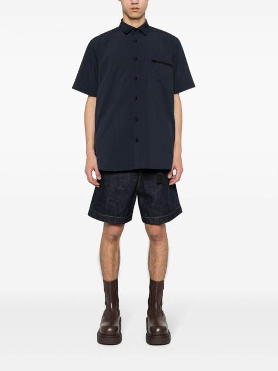  사카이 반팔 셔츠 2403358M201 Dark Blue - SACAI
