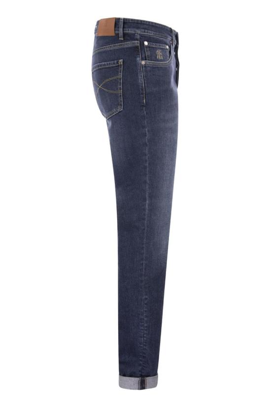  브루넬로 쿠치넬리 스트레이트 팬츠 M283PD3210C1468 Blue - BRUNELLO CUCINELLI