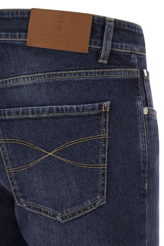 브루넬로 쿠치넬리 스트레이트 팬츠 M283PD3210C1468 Blue - BRUNELLO CUCINELLI