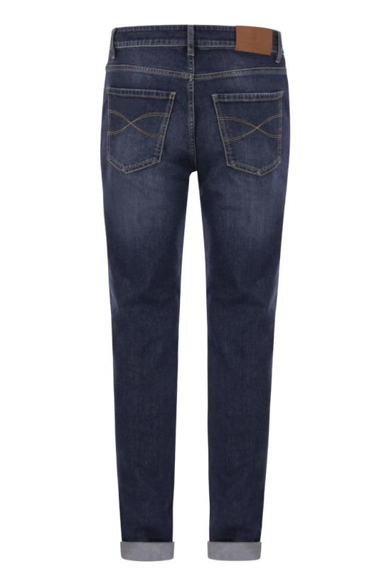  브루넬로 쿠치넬리 스트레이트 팬츠 M283PD3210C1468 Blue - BRUNELLO CUCINELLI