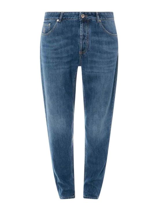  브루넬로 쿠치넬리 스트레이트 팬츠 M0Z37D3210C1471 Blue