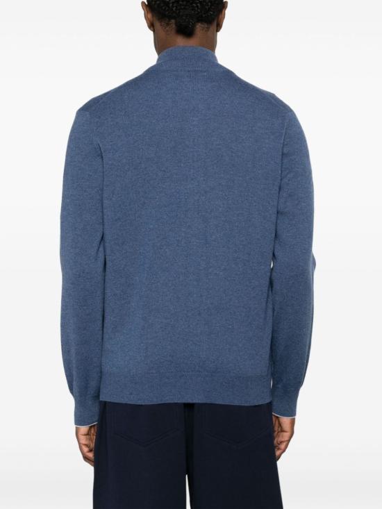  브루넬로 쿠치넬리 집업 니트 M2200106COP71 Blue - BRUNELLO CUCINELLI
