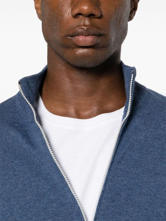  브루넬로 쿠치넬리 집업 니트 M2200106COP71 Blue - BRUNELLO CUCINELLI