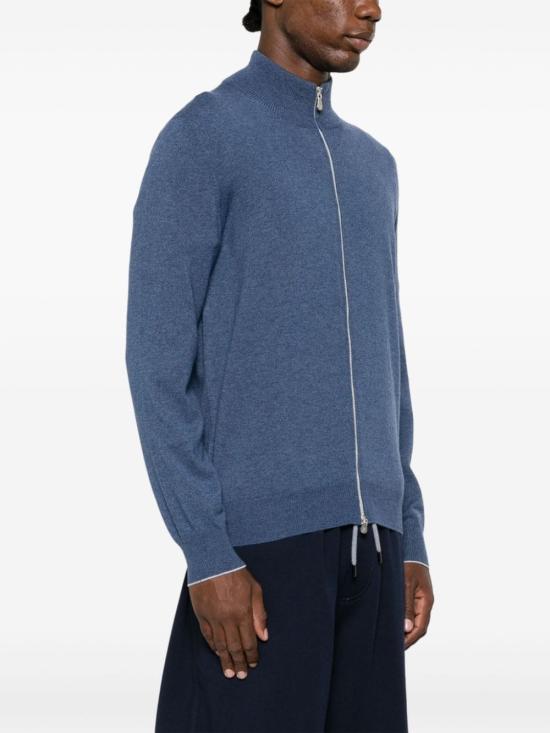  브루넬로 쿠치넬리 집업 니트 M2200106COP71 Blue - BRUNELLO CUCINELLI