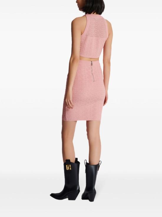  발망 반팔 티셔츠 DF1AB026KG96OIW Pink - BALMAIN