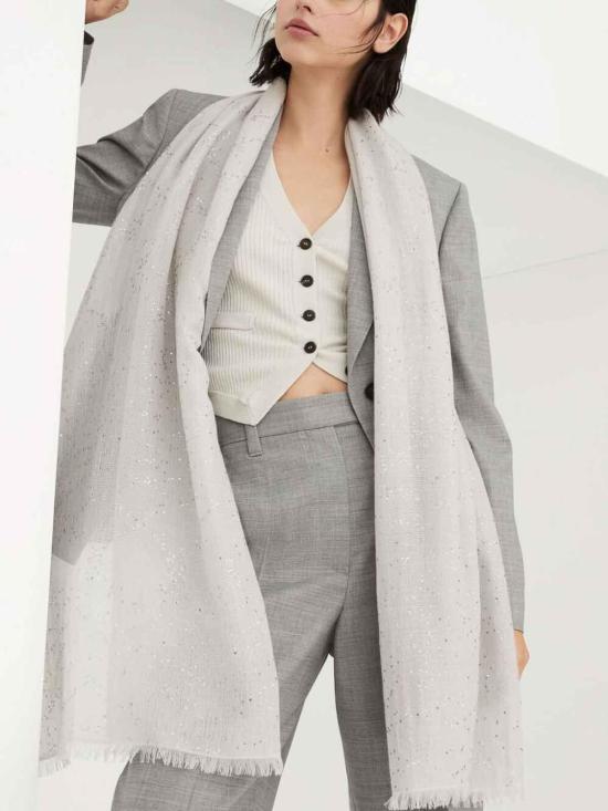  브루넬로 쿠치넬리 머플러/스카프 MSCDVSW03C9593 Grey - BRUNELLO CUCINELLI