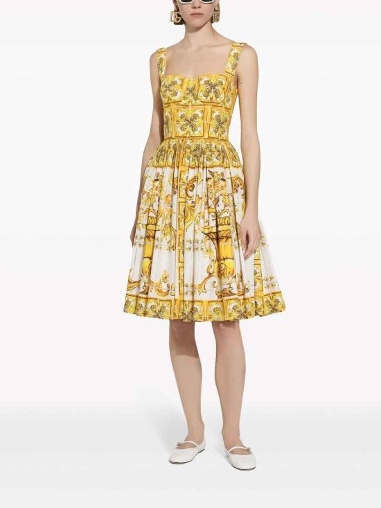  돌체앤가바나 미디 원피스 F6ADLTHH5A0HG3TN Yellow - DOLCE & GABBANA
