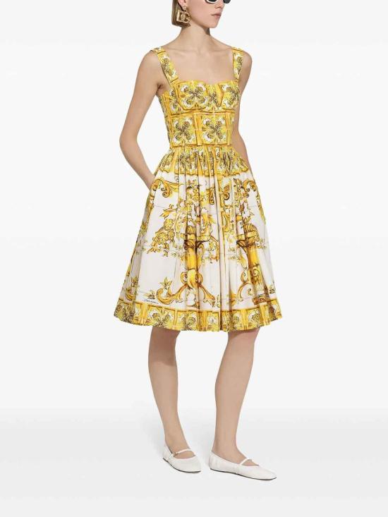  돌체앤가바나 미디 원피스 F6ADLTHH5A0HG3TN Yellow - DOLCE & GABBANA