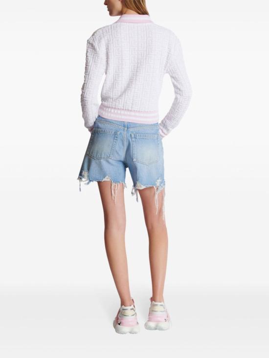  발망 긴팔 티셔츠 DF1GD025KE95GSO White - BALMAIN