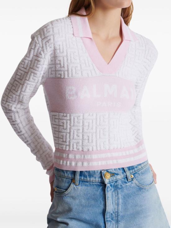  발망 긴팔 티셔츠 DF1GD025KE95GSO White - BALMAIN