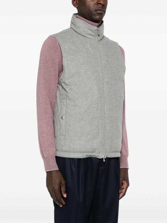  브루넬로 쿠치넬리 베스트 MM4631776CDH81 Light Grey - BRUNELLO CUCINELLI