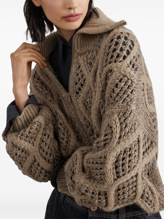  브루넬로 쿠치넬리 터틀넥 M52374306CVN19 Brown - BRUNELLO CUCINELLI