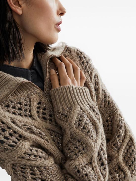  브루넬로 쿠치넬리 스웨터 M52374306CVN19 Brown - BRUNELLO CUCINELLI