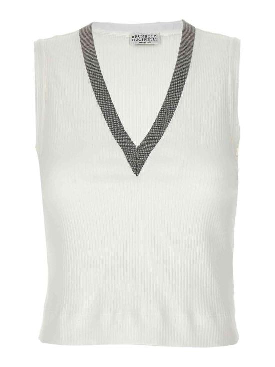  브루넬로 쿠치넬리 민소매 티셔츠 ML171SR702C159 White