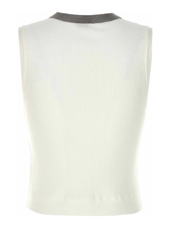  브루넬로 쿠치넬리 민소매 티셔츠 ML171SR702C159 White - BRUNELLO CUCINELLI