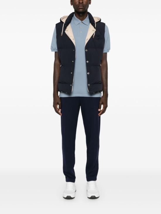  브루넬로 쿠치넬리 폴로 티셔츠 ME8548770CUB77 Blue - BRUNELLO CUCINELLI