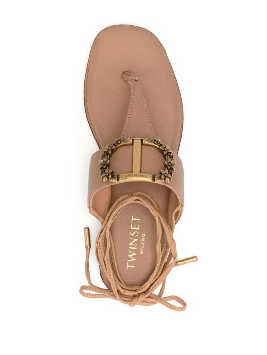  트윈세트 플랫 슈즈 241TCP22010282 Brown - TWINSET