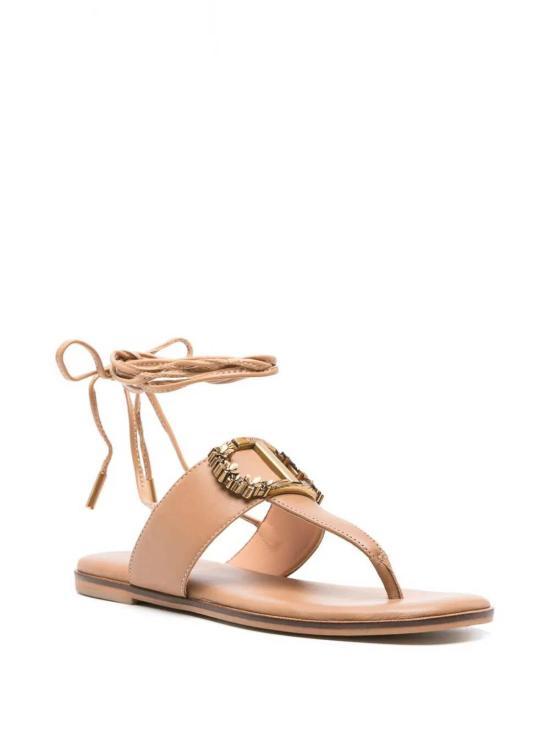  트윈세트 플랫 슈즈 241TCP22010282 Brown - TWINSET