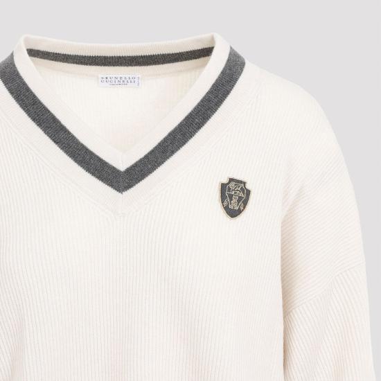  브루넬로 쿠치넬리 스웨터 M12192602CUH69 White - BRUNELLO CUCINELLI