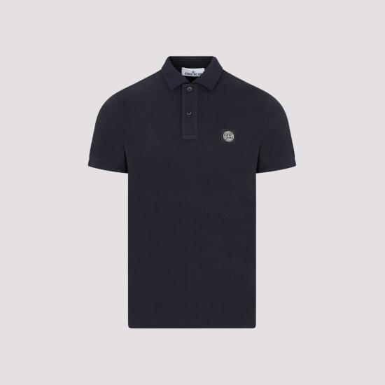  스톤 아일랜드 로고 패치 폴로 티셔츠 81152SC17A0020 Blue - STONE ISLAND