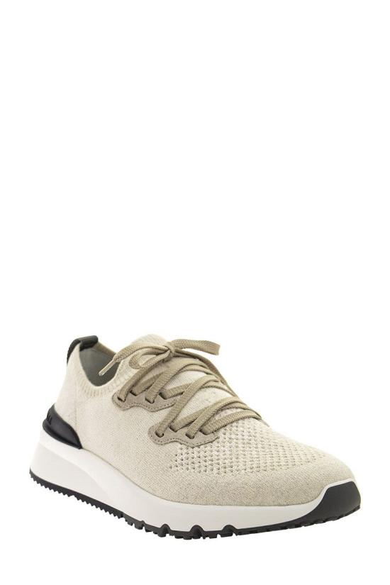  브루넬로 쿠치넬리 스니커즈 MZUKISO250CW751 Beige - BRUNELLO CUCINELLI