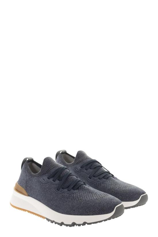  브루넬로 쿠치넬리 스니커즈 MZUKISO250CO250 Blue - BRUNELLO CUCINELLI