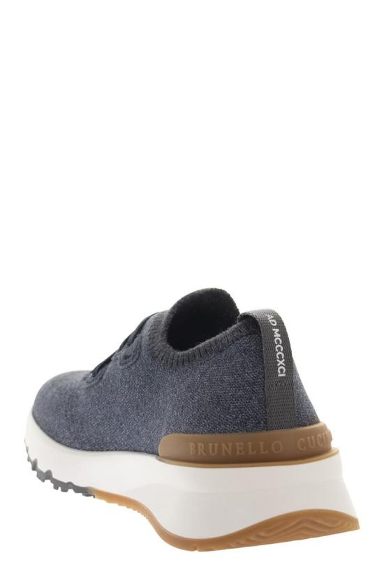  브루넬로 쿠치넬리 스니커즈 MZUKISO250CO250 Blue - BRUNELLO CUCINELLI