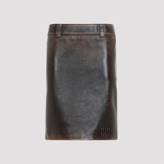 미우미우 미디 스커트 MPD781SOOO1134 BROWN - MIU MIU