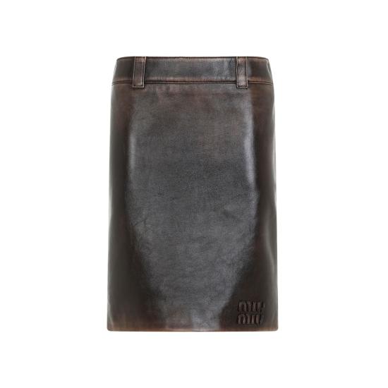  미우미우 미디 스커트 MPD781SOOO1134 BROWN