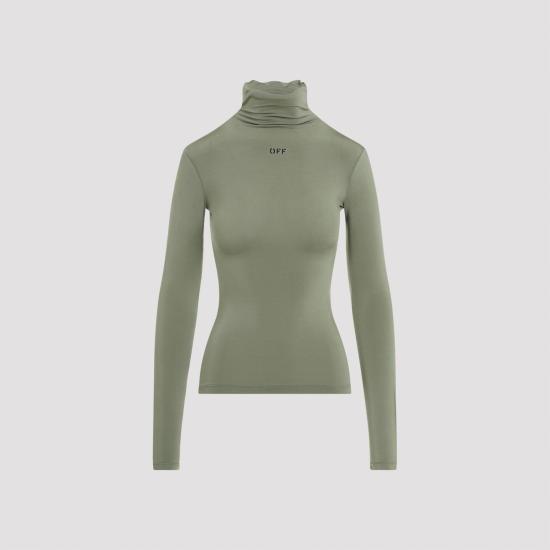  오프화이트 터틀넥 OWAD122F24JER001 GREEN - OFF WHITE