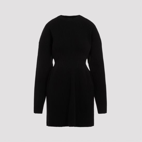  발렌시아가 미디 원피스 798573T5217 1000 BLACK - BALENCIAGA