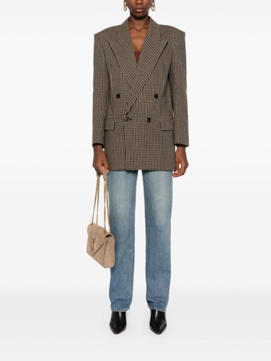 24FW 생로랑 코트 798010 Y2H82 9364 BEIGE NOIR MARRON - SAINT LAURENT