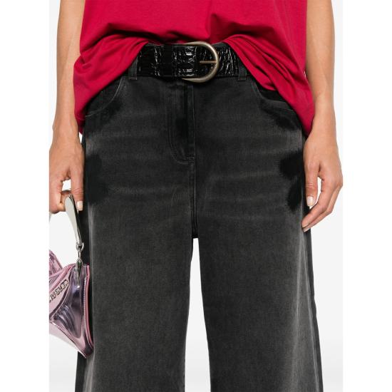  디 아티코 데님 스트레이트 팬츠 248WCP190 D075 100 BLACK - THE ATTICO