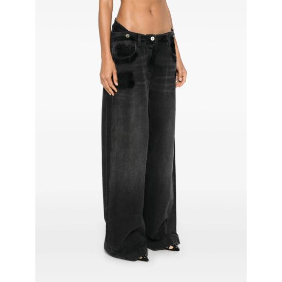  디 아티코 데님 스트레이트 팬츠 248WCP190 D075 100 BLACK - THE ATTICO