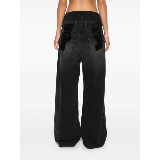  디 아티코 데님 스트레이트 팬츠 248WCP190 D075 100 BLACK - THE ATTICO