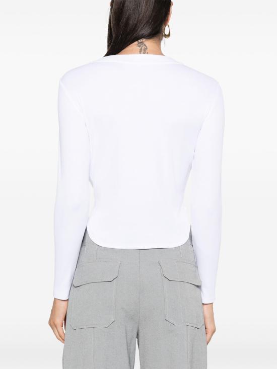 24FW 스텔라 맥카트니 긴팔 티셔츠 6J03003SPZ42 9228 WHITE BURGUNDY - STELLA MCCARTNEY