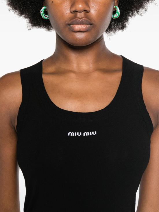 24FW 미우미우 롱 원피스 MMA878SOOO14M4 F0002 NERO - MIU MIU