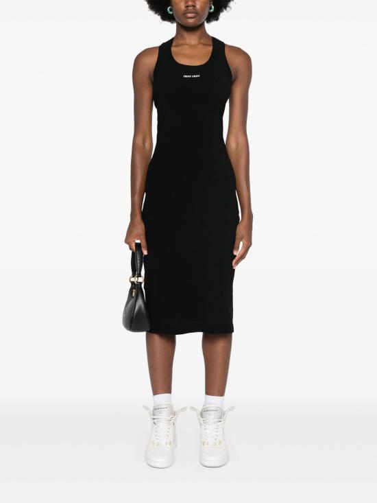 24FW 미우미우 롱 원피스 MMA878SOOO14M4 F0002 NERO - MIU MIU