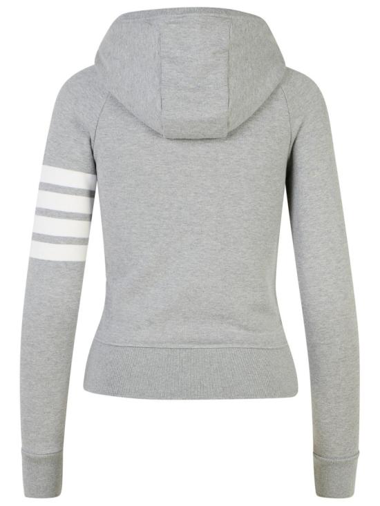  톰브라운 4바 루프백 저지 니트 엔지니어드 집업 후드 FJT001A 00535 055 Grey - THOM BROWNE