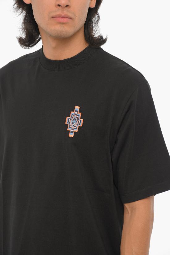  마르셀로 불론 반팔 티셔츠 CMAA054F23JER0041033 Black - MARCELO BURLON
