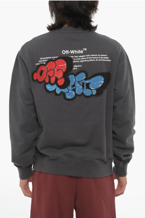  오프화이트 긴팔 티셔츠 OMBA057F22FLE0124601 Gray - OFF WHITE