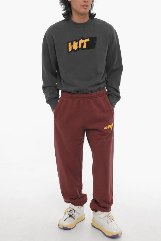  오프화이트 트레이닝/조거 팬츠 OMCH029F22FLE0052818 Burgundy - OFF WHITE