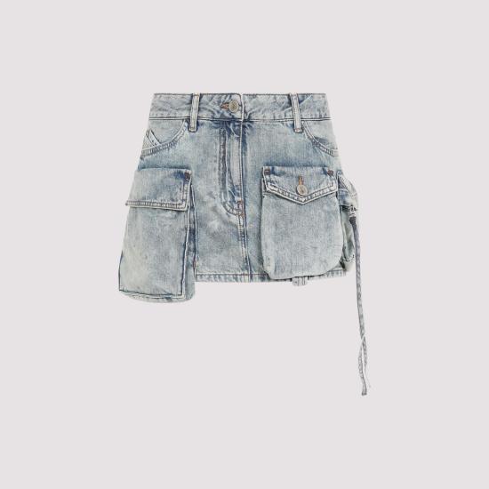 24FW 디 아티코 데님 스커트 248WCS136 D090 734 BLEACHED BLUE - THE ATTICO