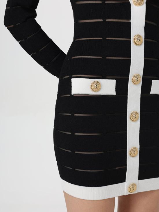 25FW 발망 숏 원피스 DF1R8053KG59 EAB White - BALMAIN